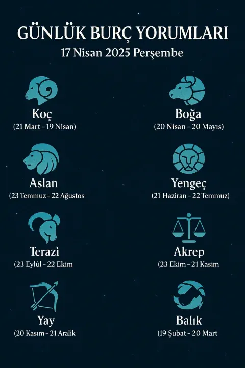 Günlük Burç Yorumları ( 17.04.2025)