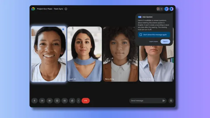Google, Meet için kişisel toplantı asistanı Ask Gemini'i tanıttı.