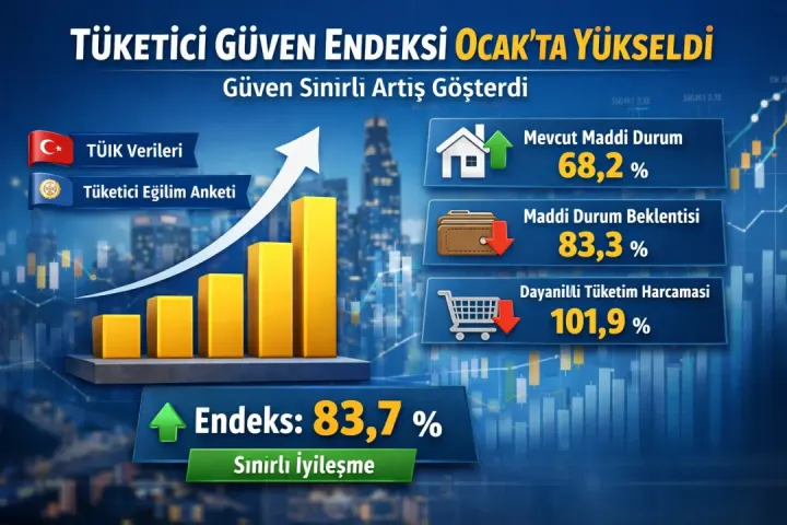 Tüketici Güven Endeksi Ocak’ta Yükseldi: Güven Sınırlı Artış Gösterdi
