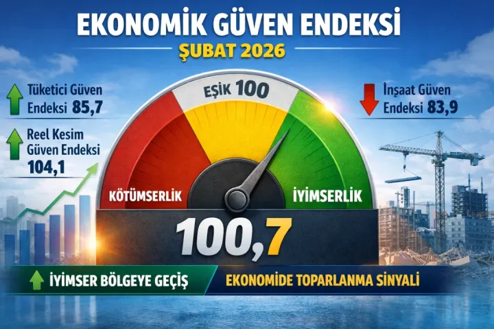 Ekonomik Güven Endeksi Şubat 2026’da 100,7’ye Yükseldi: İyimserlik Yeniden Güçlendi
