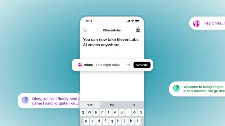 ElevenLabs, ses sentezi uygulamasını piyasaya sürdü.