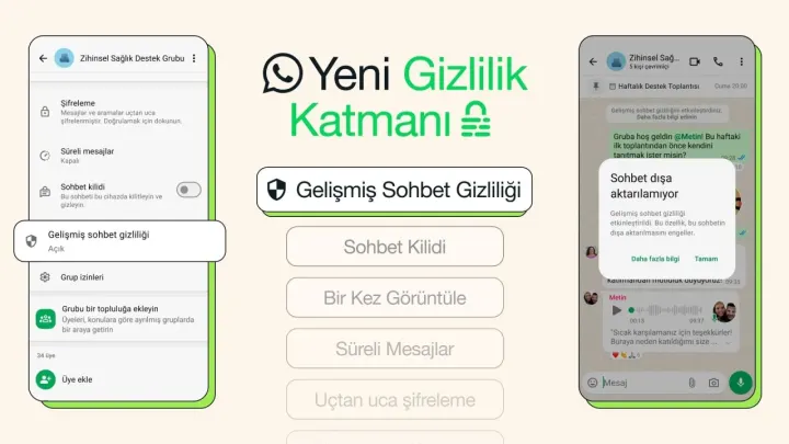 WhatsApp, Gelişmiş Sohbet Gizliliği adında yeni bir güvenlik özelliği tanıttı.