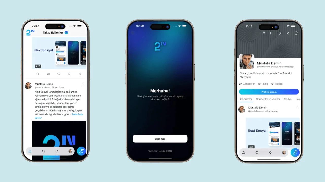 Next Sosyal ve Next Messenger uygulamaları, T3 Vakfı ve TEKNOFEST iş birliğiyle geliştirilmiştir.