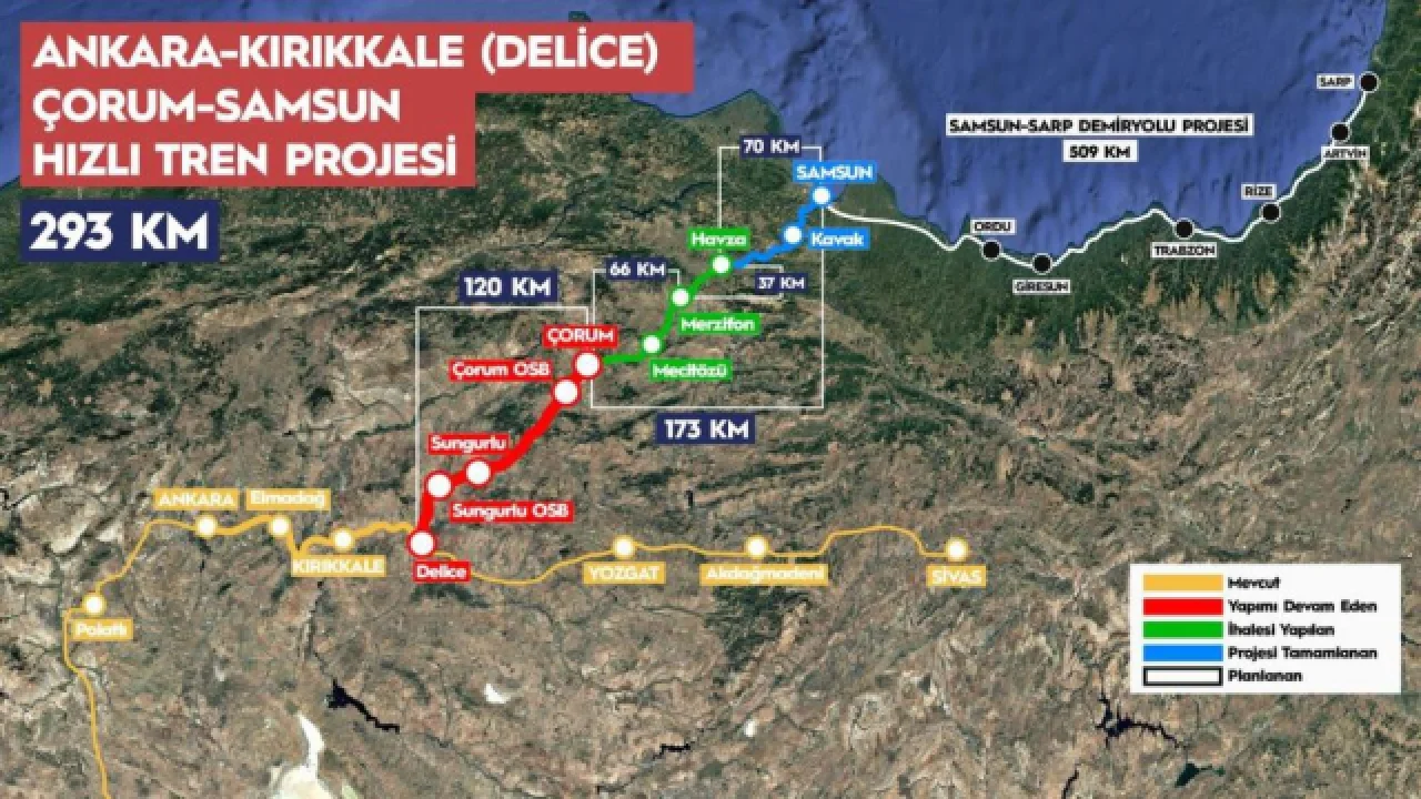 Ankara-Samsun Hızlı Tren Hattında Yüzde 40 İlerleme: Yolculuk 2,5 Saate Düşecek
